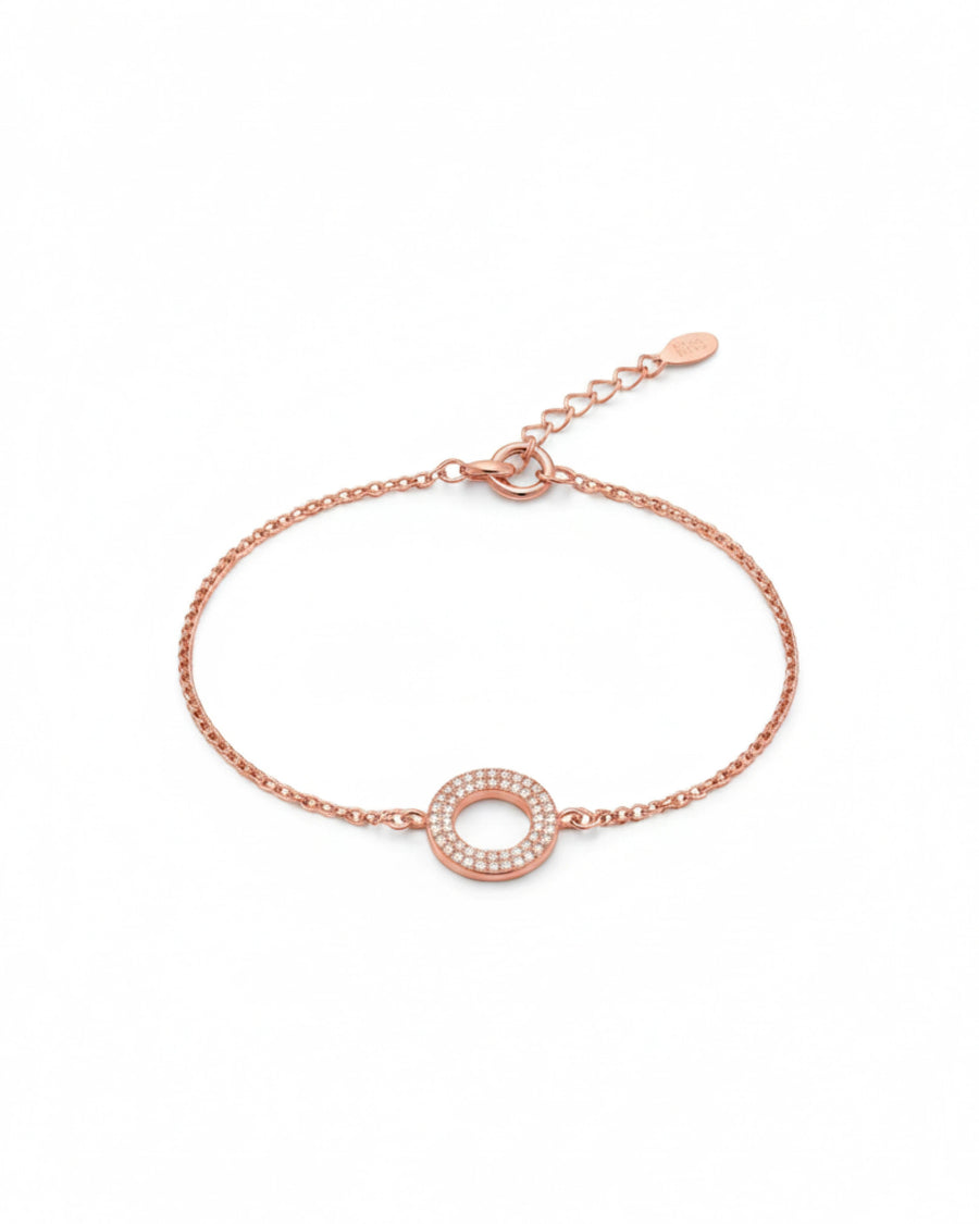 Ethereal Halo Curb Chain Bracelet – 925 Sterling Silver