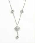 Imperial Geometric Diamond-Drop Necklace – 925 Sterling Silver