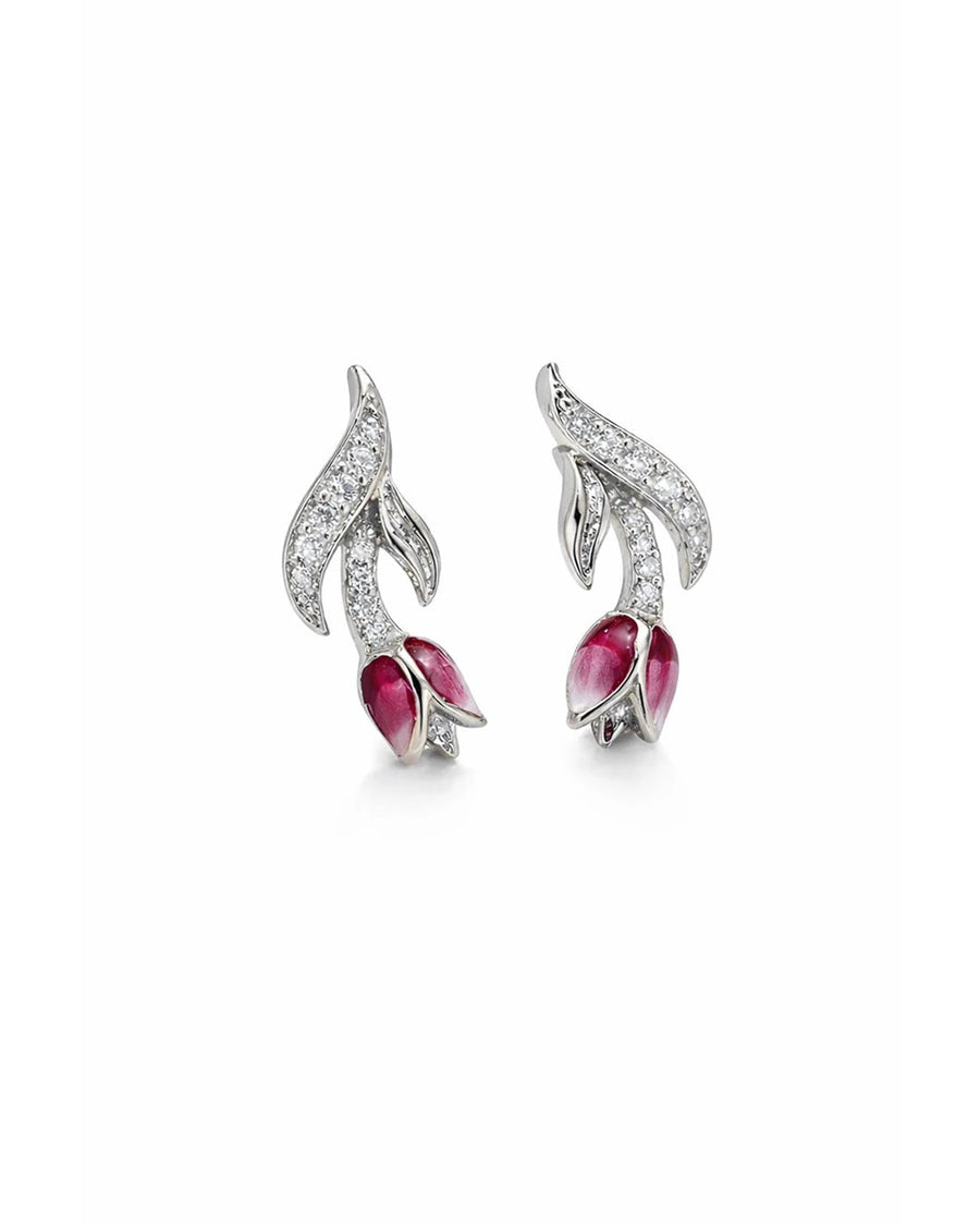 Sleek Serpentine Arc Stud Earrings – 925 Sterling Silver