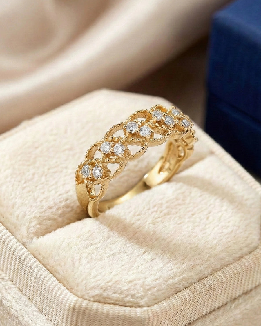 Ethereal Lace Pavé Band – 925 Sterling Silver