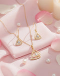 Silvonar 925 Sterling Silver Jewelry Set – [Dainty Geometric Triangle Halo Design]
