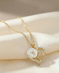 Blooming Heart Pearl Necklace – 925 Sterling Silver