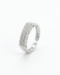 Triple-Row Pavé Grand Statement Band – 925 Sterling Silver