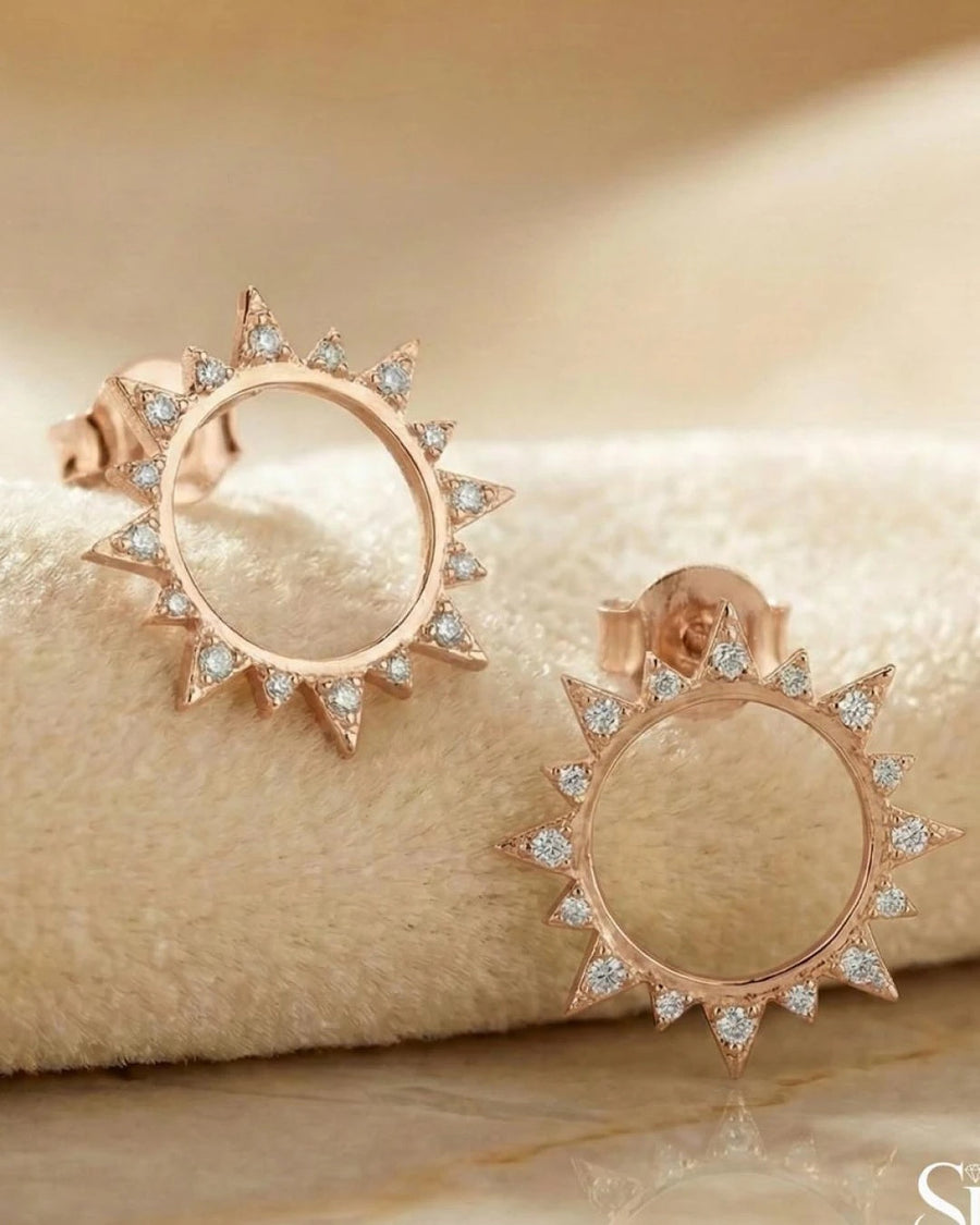 Radiant Solstice Stud Earrings – 925 Sterling Silver