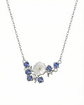 Blooming Pearl & Tanzanite Azure Necklace – 925 Sterling Silver