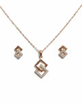 Silvonar 925 Sterling Silver Jewelry Set – [Interlocking Geometric Diamond Design]