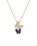 Midnight Butterfly Pavé Drop Necklace – 925 Sterling Silver