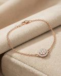 Celestial Halo Solitaire Bracelet – 925 Sterling Silver
