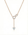 Eternal Infinity Heart Drop Necklace – 925 Sterling Silver