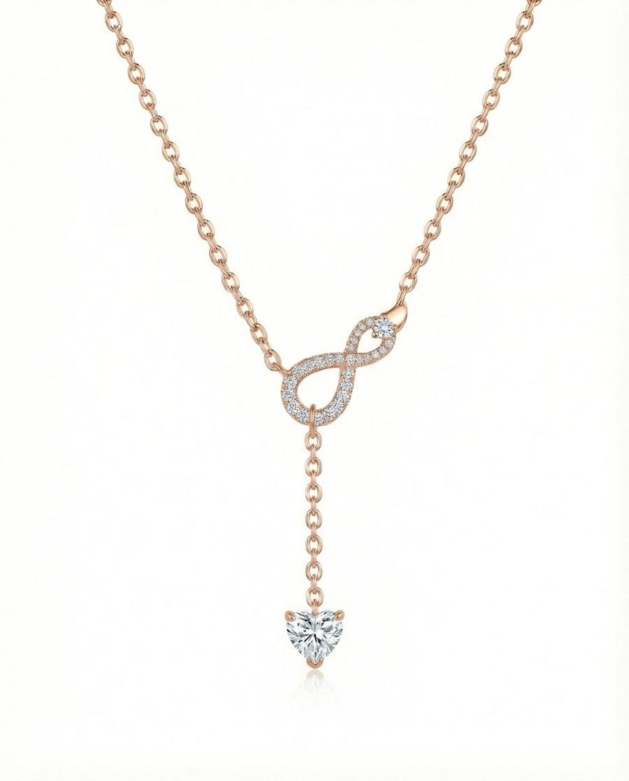 Eternal Infinity Heart Drop Necklace – 925 Sterling Silver