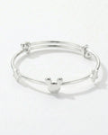 Silvonar 925 Sterling Silver Kids' Bangle – [Magic Mouse & Stars Adjustable Design]