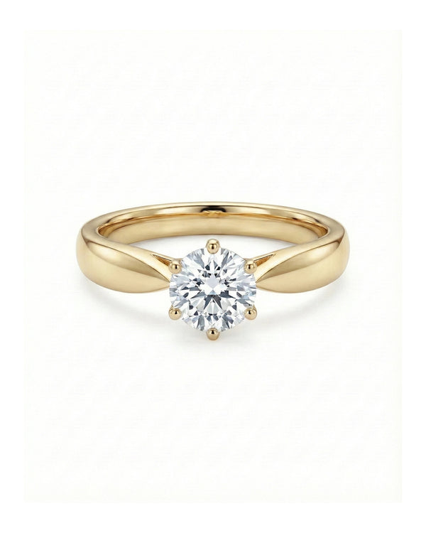 Starlight Solitaire Classic Ring – 925 Sterling Silver