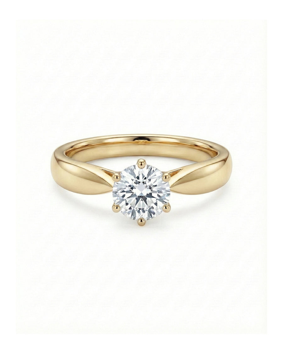 Starlight Solitaire Classic Ring – 925 Sterling Silver
