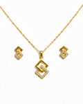 Silvonar 925 Sterling Silver Jewelry Set – [Interlocking Geometric Diamond Design]