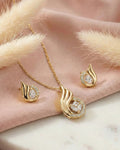 Silvonar 925 Sterling Silver Graceful Teardrop & Marquise Crystal Jewelry Set – Pendant Necklace and Earrings
