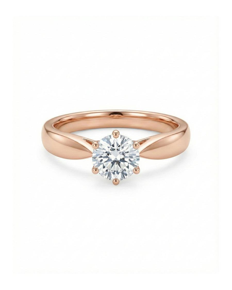 Starlight Solitaire Classic Ring – 925 Sterling Silver