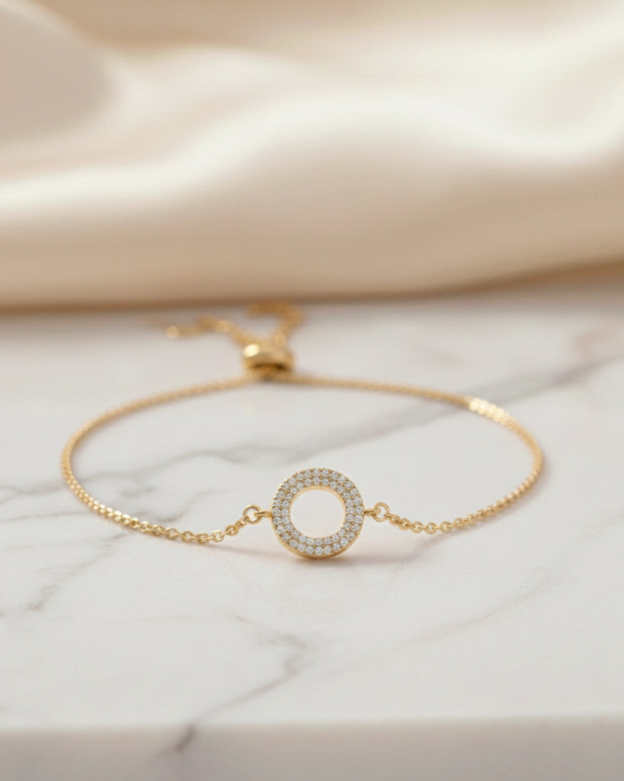 Ethereal Halo Curb Chain Bracelet – 925 Sterling Silver