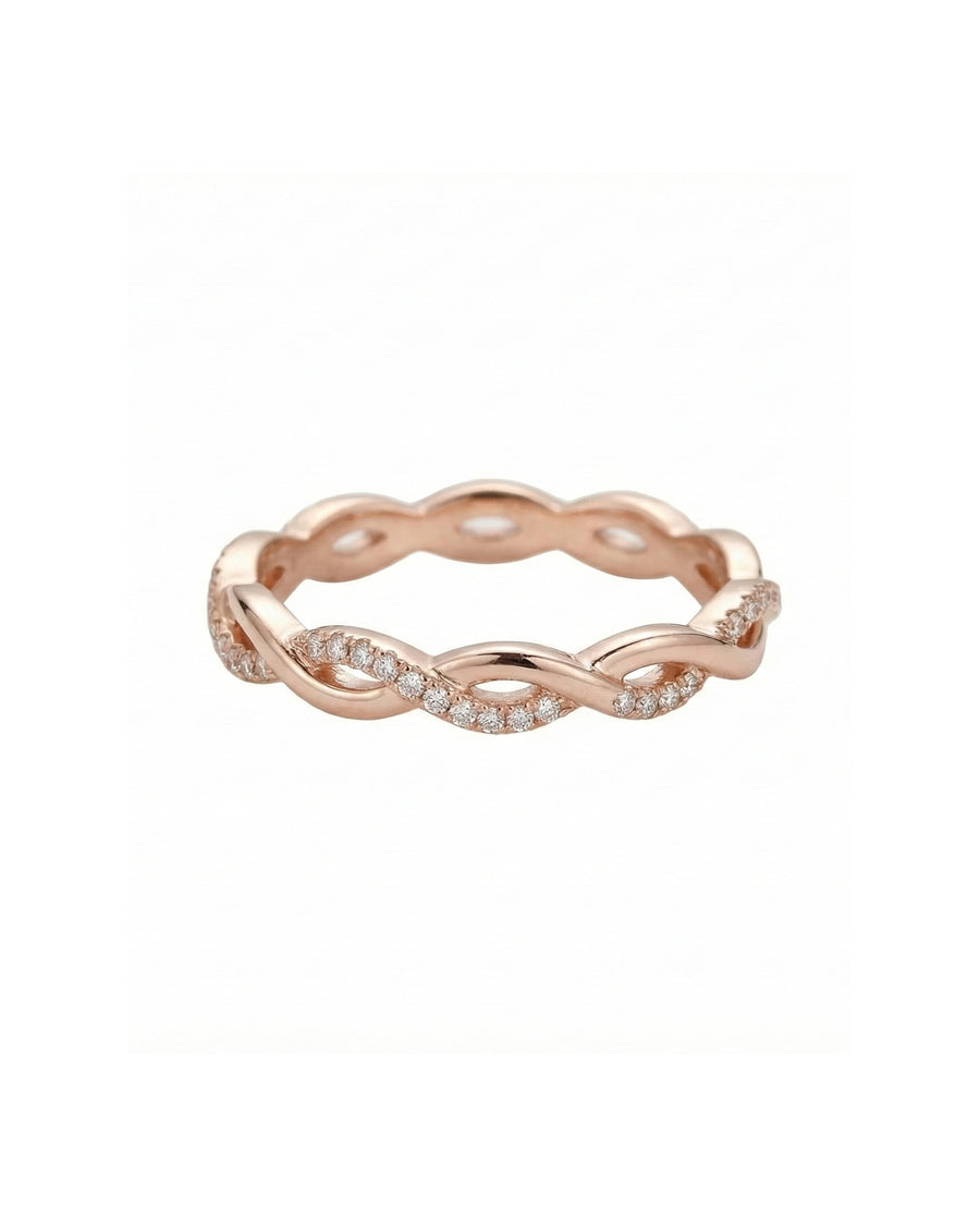 Infinity Weaver Pavé Band – 925 Sterling Silver