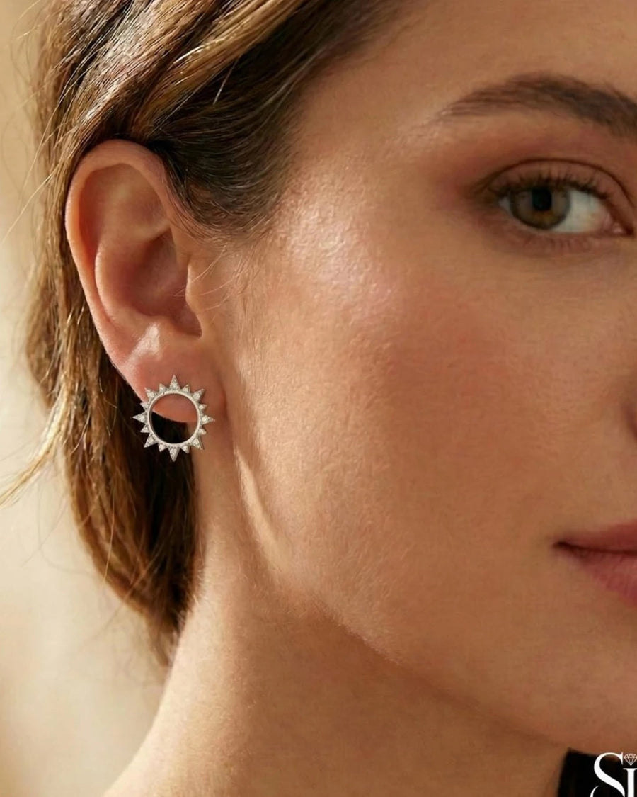Radiant Solstice Stud Earrings – 925 Sterling Silver