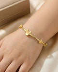 Silvonar 925 Sterling Silver Kids' Bangle – [Magic Mouse & Stars Adjustable Design]