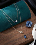 Azure Serenity Double-Layer Necklace – 925 Sterling Silver