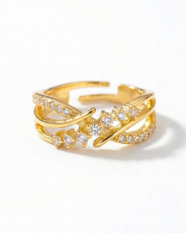 Starlight Interlace Pavé Adjustable Band – 925 Sterling Silver